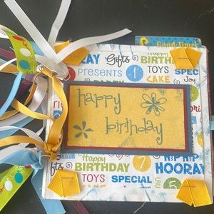 Happy birthday paper bag premade scrapbook brand new just made